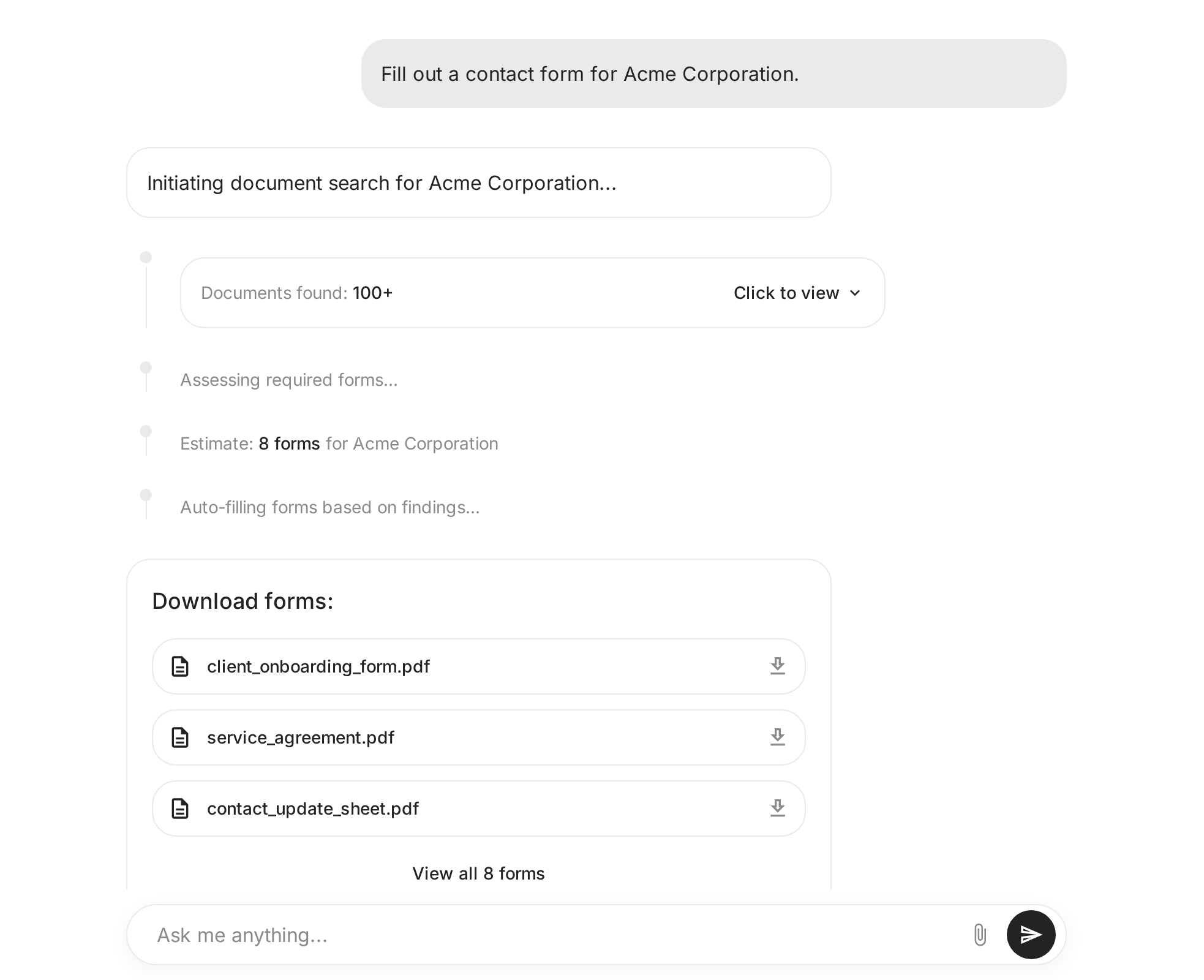 FormAir AI-powered chat interface