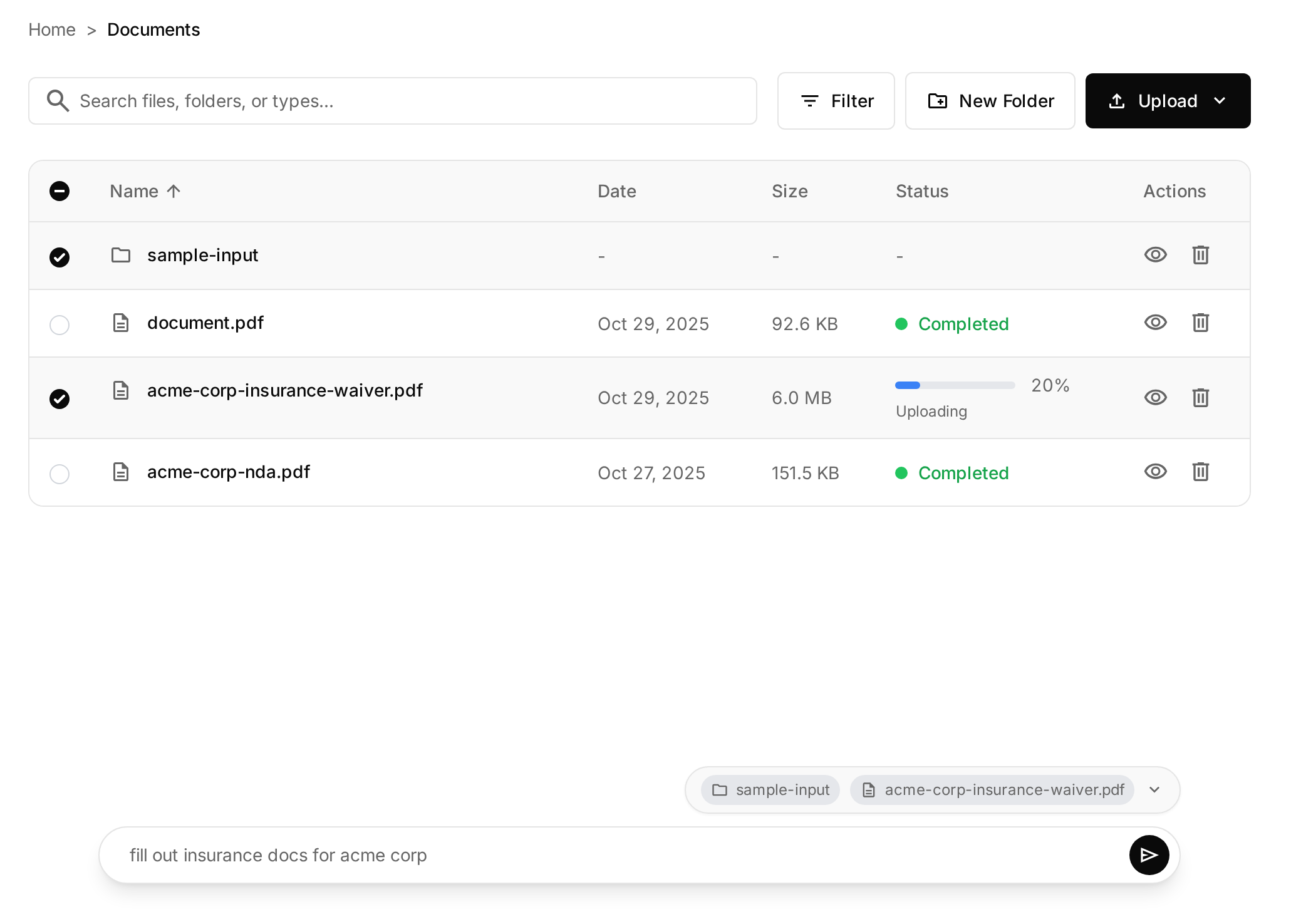 FormAir documents interface